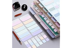 YIKAOMAI® 630 Stücke Haftnotizen Tabs, Index Anmerkungen, Morandi Sticky Notes mit Transparente Haftnotizen Page, für Büro Schule Zuhause (Light morandi + Candy colors)