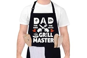 SOSPIRO Grembiule Barbecue Grembiule da Cucina con 2 Tasche Impermeabile Grembiule Grigliare Grembiule da Cucina da Uomini Donna Regalo per Papà Cuoco Chef Regolabile