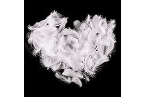 Suneast 100 Plumas de Ganso, para Bricolaje, Atrapasueños, Manualidades, Bodas, Fiestas, Decoración del Hogar, Festivales, Decoración para Baby Shower - Blanco, 8-12cm