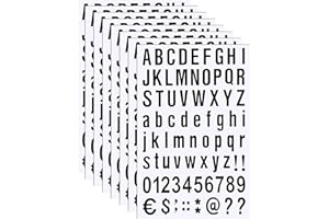 ZONON Kit de 8 Hojas de Números Letras de Vinilo Autoadhesivo, Pegatina de Números de Buzón para Letrero, Ventana, Puerta, Coche, Camión, Hogar, Negocio, Dirección (Negro, 2 Pulgadas)