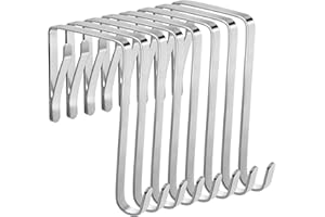 ilauke - Confezione da 8 ganci regolabili sopra la porta 10 cm Argento