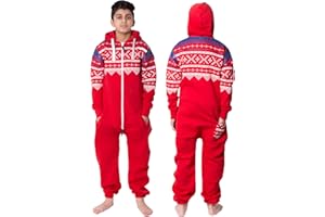 NOROZE Tuta intera in pile con cappuccio Azteco, tinta unita e scheletro Haloween