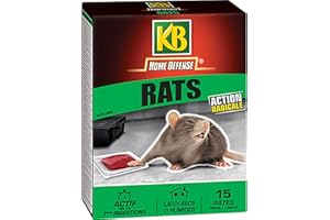 KB HOME DEFENSE RATPAT-Pâtes Anti-Rats 150 g - Action radicale - Actif dès la 1ère ingestion - Spécial lieux secs et humides - 15 sachets de 10g de pâtes prêtes à l'emploi- Pour 1,5 station d'appâtage