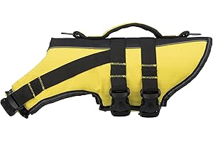 TRIXIE Hunde-Schwimmweste S: 35 cm (bis 20 kg) neon-gelb – schnell trocknende Rettungsweste Hund mit Rettungsgriff für mehr Sicherheit bei Wasseraktivitäten wie Bootsausflüge & SUB - 30126