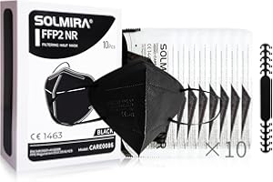 SOLMIRA Mascarillas FFP2 NR Homologadas, Multicolor, 10 Unidades, CE1463 EN 149:2001 + A1:2009