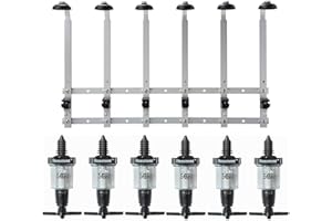 We Can Source It Ltd - Wall Mounted Aluminium Optic Brackets for 70cl/1 Litre Bottles with 50ml Solo Measures – Modern Bottle Stand for Home Bar Kitchen – Easy Wall Mount Installation - 6 Bottles Rack