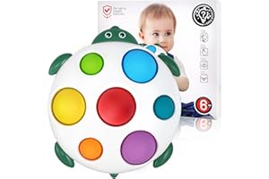 Anpole Baby Silicone Dimple Busy Board - Nurturing Sensory Exploration for 6-12 Months, Early Learning Fun for 1-Year-Olds, Thoughtful Fidget Toy Gift for Babies 6 Months and Beyond (Tortoise)