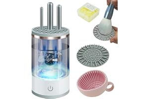 ‎IUHFSIFS IUHFSIFS Pinselreiniger Make Up Elektrisch【7000 U/min Motor – Leistungsstarke Tiefenreinigung】【Geeignet für alle Pinselarten】Leicht Zu Edienen Make Up Brush Cleaner Grau, USB Betriebenea