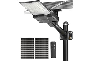 Gefolly SL-10000W Lampione Solare LED Esterno, Led Lampioni da esterni con Telecomando, 6500K Luz de Seguridad Jardín, IP67 Impermeabili Lampioni per Cortile, Giardino