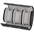 RICH INDIA Vegan Leather Wristwatch Box Organizer / 3 Slot Travel Watch Case for Men & Women