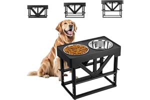 Raised Dog Bowl - Stanew Dog Bowl Stand Large with Stainless Steel Dog Bowls Large, Perfect Dog Bowls on Stands for Large Dogs - Elevated Dog Bowls for Raised Pet Feeder, Adjustable Height