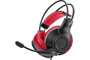 NITHO Atlas Cuffie Gaming Over-Ear – Audio Stereo, Driver 50 mm, Microfono Flessibile – Jack 3.5 mm – Compatibile con PC/PS4/PS5/Xbox/Smartphone – Rosso