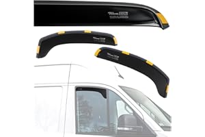 CHROMEMASTER HEKO - Compatible con Renault Trafic 3 2014+ Deflectores Para Ventanas Laterales; Delanteros; Dos Piezas; Deflectores de Aire Antilluvia, Oscurecidos, Aerodinámicos; Instalación Rápida y Sencilla