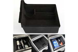 LPLUZIYYDS Plateau de rangement pour console centrale Tesla Model 3 2021 2022 Modèle Y, accoudoir floqué caché, boîte de rangement pour pièces de monnaie, lunettes de soleil