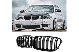 Hengjiayao E81 E82 Griglia Anteriore per BMW 1 E81 E82 E87 E88 LCL Griglia Paraurti Nera E81 E88 Griglia Radiatore 2008 2009 2010 2011 Doppia Griglia Grill (For 1er E81 2008-2011)