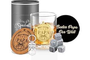 Yalucky Lot de 5 Verres à Whisky Personnalisés pour Papa - Cadeau d'Anniversaire, de Noël, de Fête des Pères pour Fille, Fils