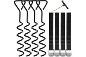 synoratory Heavy Duty Trampoline Stakes Anchors High Wind,Galvanized Steel Trampoline Anchors Kit for 15ft,14ft,12ft,10ftTrampoline,15.8inch Ground Anchors Trampoline Accessories
