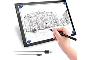 UUCOLOR LED Licht Pad A4, Leuchttisch A4 Leuchtplatte Zeichnen einstellbare Helligkeit, mit USB Kabel, Ideal für Diamond Painting, Skizzierung, Zeichnung, Animation, Tattoo, Malen