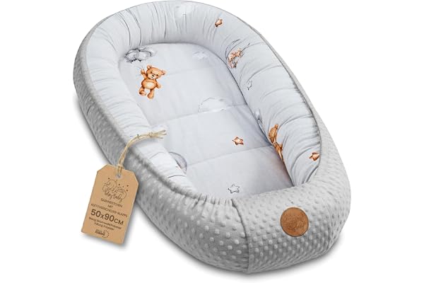 Bebisnäste Nyfödd Baby Nest – mjukt bärbart bekvämt | Ombonat mysigt och fint för Spjälsäng Barnsäng Vagga Barnrum Resa – gos