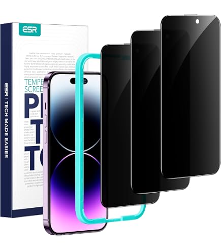Yiunssy Pellicola Privacy Per IPhone 14 Pro (6.1'') – Vetro Temperato 2 Pezzi – Anti-Spy, 9H, Anti-Graffio, Senza Bolle – Con Kit Pulizia - 3
