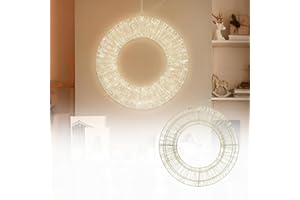 ECD Germany LED Metal Wieniec Ø50cm z 1440 LED, cieply bialy, Wieniec wiszacy z timerem, IP44 wodoodporny, wewnatrz/na zewnatrz, zasilany elektrycznie, LED Metal Wieniec Boze Narodzenie