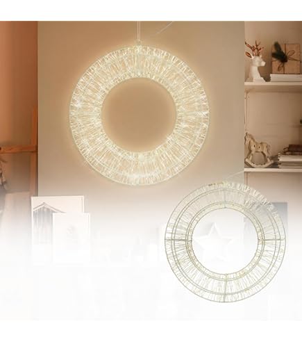 COM-FOUR LED Weihnachtskranz Beschneit - 30cm Winterkranz Mit Timer