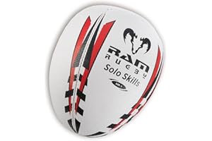 RAM RUGBY Ram Solo Skills Rugbyball – Rebound Wall Individuelles Personal Training (Größe 5, 4 und 3) – Passen mit halbem Rugbyball üben – Absolutes Muss für das Heimtraining