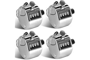 moinkerin Contapersone Manuale Contatore a 4 Cifre Manuale Contatore per Contare,Sport,Golf,Allenatore,Scuola