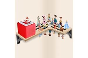 Daletu Tonie Shelf for Tonies, Magnetic Shelf for Tonies Box, Wooden Toniebox Shelves Storage for Tonies Figures 40pcs in Children's Room Decoration, Gifts for Kids (Natural Wood)