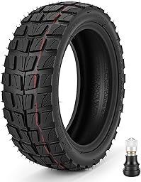 Pneumatico da vuoto 10x2.75-6.5 con valvola, 10 pollici pneumatico fuoristrada tubeless in gomma antiscivolo per scooter elettrico, adatto per strade innevate, sabbiose e ghiaiose