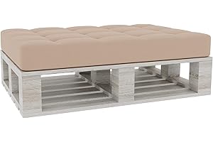 Gutekissen® Palettenkissen Gesteppte Kissen mit Knöpfen, Palettenauflagen Sitzkissen Rückenlehne Gesteppt PFG (Sitzkissen 120x80, Beige)