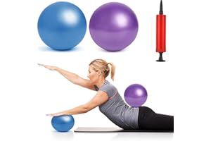 Auidy_6TXD 2 Stück Gymnastikball Klein,25cm Pilates Ball Übung Ball,Soft Rutschfester Gymnastikball mit Aufblasvorrichtung für Yoga, Pilates, Balance, Physiotherapie