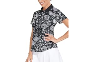 Soneven Poloshirt für Damen Kurzarm Sportshirt Damen mit 1/4 Reißverschluss Sport Tshirts Damen Schnelltrocknend Atmungsaktiv Polohemd für Golf Reiten Tennis Fitness Trainning Laufen