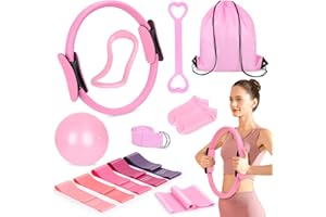 HUIJUKEJI 13Pcs Pilates Equipment Set Pilates Ring Set Yoga Equipment Pilates Accessories Home Pilates Sets for Women Pilates Ring and Ball Set Pilates Essential kit Pilates Circle Pilates Workout Kit