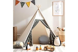 Sumbababy Tipi Zelt für Kinder: kinderzelt Indoor Baumwolle mit Tragetasche Spielzelt für Mädchen & Jungen Tippi Kinderzelt Spielzeug