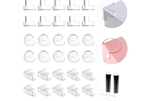 KULAMO Esquineras Protectoras Bebe, 30 Piezas Protege Cantoneras de Muebles, No Tóxicos Fuerte Adherencia, Protectores Esquinas Bebes para Mármol, Madera, Vidrio y Metal (10R + 10T + 10L)