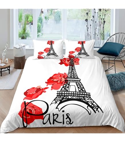 ABAKUHAUS Tour Eiffel Ensemble De Housse De Couette, Collage