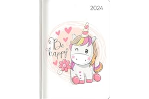 ‎ALPHA EDITION Ladytimer Unicorn 2024 - Einhorn - Taschenkalender A6 - Weekly - 192 Seiten - Notiz-Buch - Termin-Planer - Alpha Edition