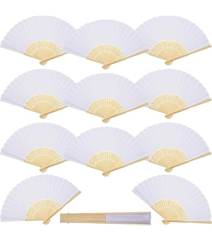 60 Ventagli Bianchi Per Matrimonio - Eleganti Per Sposa, Chiesa E Cerimonia - Foto 5