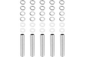 YOKIVE Kit Tubi per Lampada 35pz Assortimento Elementi Fissaggio Esagonali Filettati 1/8ip Lunghezza 2,4" con Rondelle Dadi Bloccaggio Ideali per Progetti Fai da te Plafoniere
