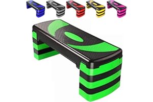 MAXSTRENGTH Pasador de ejercicios aeróbicos con 5 niveles de escalón ajustables (10/15/20/25/30 cm), cardio, pesas, yoga, entrenamiento de ejercicio, escalón, antideslizante, para el hogar/gimnasio/oficina, rutinas, fitness, rastreo