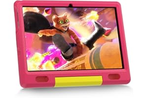 Mouikei Kids Tablet 10 inch Android 13 Tablet for Kids, 6 (4+2) GB RAM + 64GB ROM (128GB Expansion) with Parental Control, WiFi, Bluetooth, Kid-Proof Case (Pink)