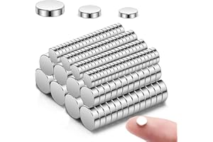 MODURIO 200-Pack Small Magnets for Crafts- 100pcs 3x1mm, 50pcs 4x2mm, 50pcs 5x2mm, Strong Mini Neodymium Magnets for DIY, Small Round Rare Earth Magnet-s for Whiteboards Fridge Office Home