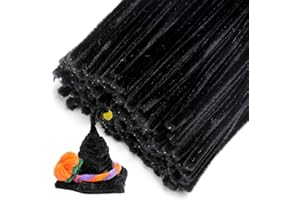 Tiehuoxia 200 PCS Pipe Cleaners, Black Pipe Cleaners for Crafts, Arts and Crafts Supplies for DIY, Decorations