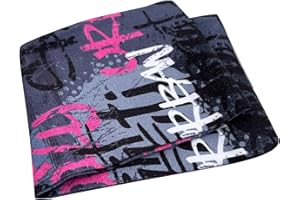 Wollhuhn ÖKO 21215152 Bandeau élastique pour enfants/garçons/filles confortable à deux couches en jersey ou polaire Plusieurs motifs (patineur gris/rose)