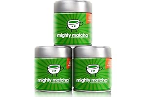 Mighty Matcha Tea | Organic Matcha Green Tea Powder | Ceremonial Grade | Great Taste Winner 2012 | Certified CN-BIO-119 Non-EU Agriculture | Energy Boost, Detox | 30 g (pack of 3)