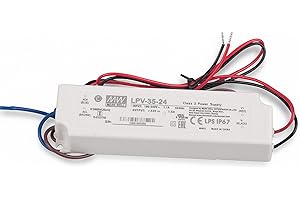 MEAN WELL LPV-35-24 36W 24V 1.5A LED Power Supply, IP67, Corded Electric