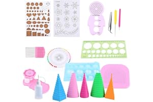 Yosoo 19PCS Papier Quilling DIY Craft Kit avec Panneau De Broderie Pinces Stylo De Quilling DIY Dcoration pour Maison Et Bureau