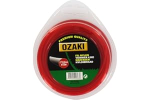OZAKI - Bobine Fil Nylon Carré - Longueur 15m - Ø 2,00mm - Matières Vierges - Haute Durabilité - Excellente Tenue À L'Œillet