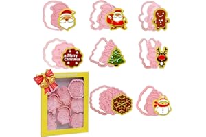GoldOars 8Pcs Formine Biscotti Natale, Formine Biscotti, 3D Formine per Biscotti, Adatto per biscotti alla frutta della torta della festa di Natale (#2)